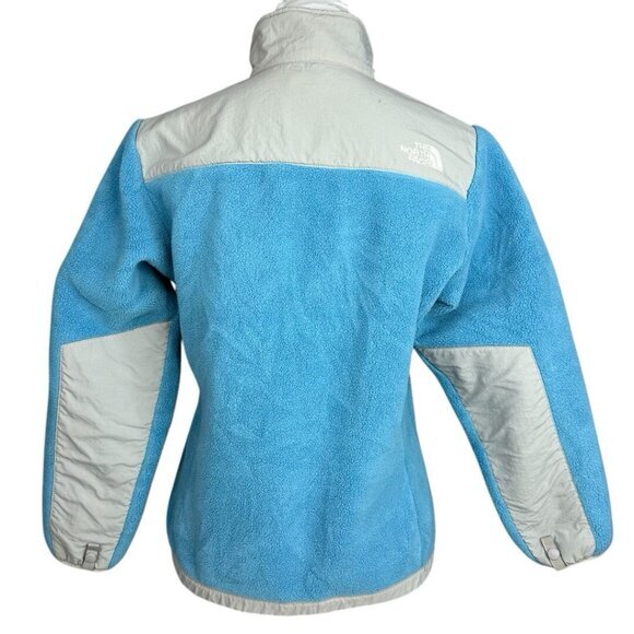 The North Face Girl's Blue‎ Gray Vintage Denali Polartec Full Zip Jacket L/C41 - Picture 4 of 16
